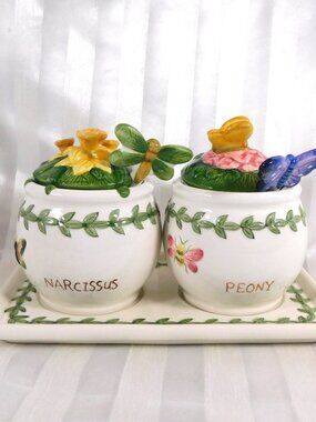 Portmeirion Honey Pot Set with Underplate and Spoons # 26044